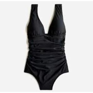 NWT Size 20 J Crew Black Ruched Femme Swimsuit